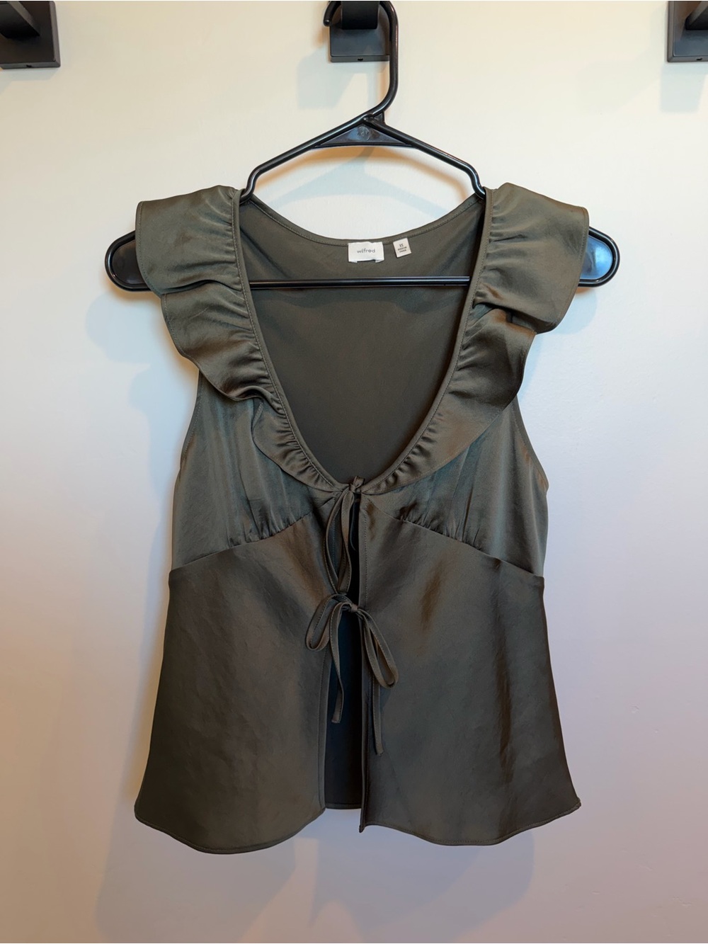 Wilfred Olive Ruffle Tie-Front Camisole